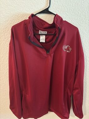 Section Pullover 1/4-Zip Hoodie in Garnet with Embroidered Logo